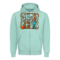 Seafoam Fall Autumn Leopard Gigi Zipper Hoodie - LillyAllenDesigns