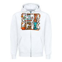 White Fall Autumn Leopard Gigi Zipper Hoodie - LillyAllenDesigns