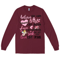 Burgundy christian valentines Long Sleeve Tee - MaliasSmallBusiness