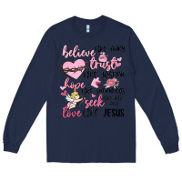 Navy christian valentines Long Sleeve Tee - MaliasSmallBusiness