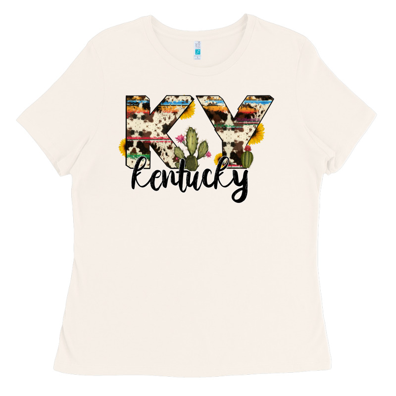 Kentucky State Cowhide Serape Cactus Ladies Tee by RanaPortraitStore | Teevron
