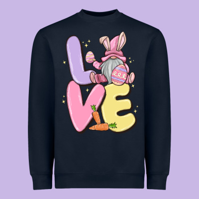 Love Easter Gnome Heavyweight Sweatshirt Designed By Maliassmallbusiness