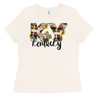 Bone kentucky state cowhide serape cactus Ladies Tee - RanaPortraitStore
