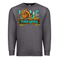 Charcoal Heather Love Thanksgiving with Turkey Premium Sweatshirt - texasbilliewilder
