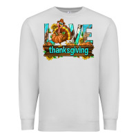 Dove Grey Love Thanksgiving with Turkey Premium Sweatshirt - texasbilliewilder
