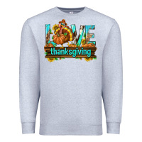 Heather Grey Love Thanksgiving with Turkey Premium Sweatshirt - texasbilliewilder