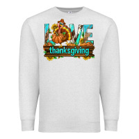 Oatmeal Heather Love Thanksgiving with Turkey Premium Sweatshirt - texasbilliewilder