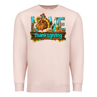 Pale Pink Love Thanksgiving with Turkey Premium Sweatshirt - texasbilliewilder