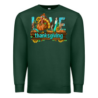 Sports Green Love Thanksgiving with Turkey Premium Sweatshirt - texasbilliewilder
