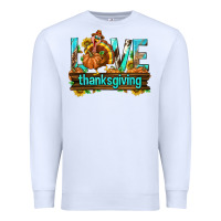 White Love Thanksgiving with Turkey Premium Sweatshirt - texasbilliewilder