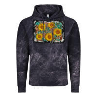 Cloud Black leather sunflower background Vintage Hoodie - AdoDesignShop