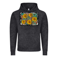 Vintage Black leather sunflower background Vintage Hoodie - AdoDesignShop