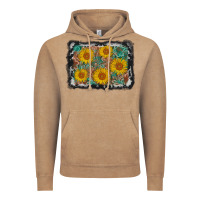 Vintage Coffee leather sunflower background Vintage Hoodie - AdoDesignShop