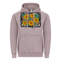 Vintage Zinc leather sunflower background Vintage Hoodie - AdoDesignShop