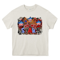 Cream Oh my stars chicken 4th of july Heavy Core Tee - CowGirlArtShop