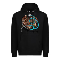 Black nurse leopard heart Premium Hoodie - JahusDesignShop