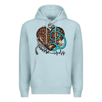 Blue Mist nurse leopard heart Premium Hoodie - JahusDesignShop