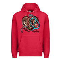 Cardinal nurse leopard heart Premium Hoodie - JahusDesignShop