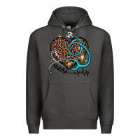 Charcoal Heather nurse leopard heart Premium Hoodie - JahusDesignShop
