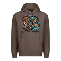 Coffee nurse leopard heart Premium Hoodie - JahusDesignShop
