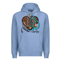 Colony Blue nurse leopard heart Premium Hoodie - JahusDesignShop