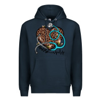 Navy nurse leopard heart Premium Hoodie - JahusDesignShop