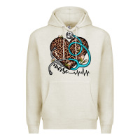 Oatmeal Heather nurse leopard heart Premium Hoodie - JahusDesignShop
