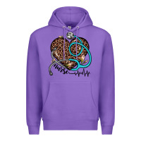 Purple nurse leopard heart Premium Hoodie - JahusDesignShop