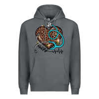Rock nurse leopard heart Premium Hoodie - JahusDesignShop