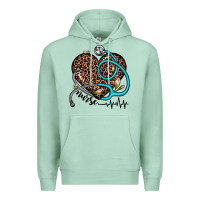 Seafoam nurse leopard heart Premium Hoodie - JahusDesignShop