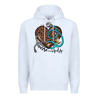 White nurse leopard heart Premium Hoodie - JahusDesignShop