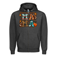 Charcoal Heather Fall American Football Autumn Mama Zipper Hoodie - LillyAllenDesigns