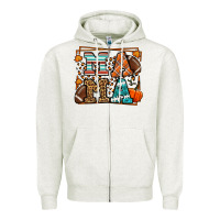 Oatmeal Heather Fall American Football Autumn Mama Zipper Hoodie - LillyAllenDesigns