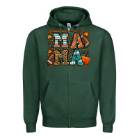 Sports Green Fall American Football Autumn Mama Zipper Hoodie - LillyAllenDesigns