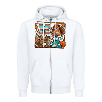 White Fall American Football Autumn Mama Zipper Hoodie - LillyAllenDesigns
