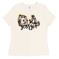 Bone georgia state cowhide serape cactus Ladies Tee - RanaPortraitStore