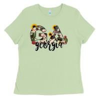 Matcha georgia state cowhide serape cactus Ladies Tee - RanaPortraitStore
