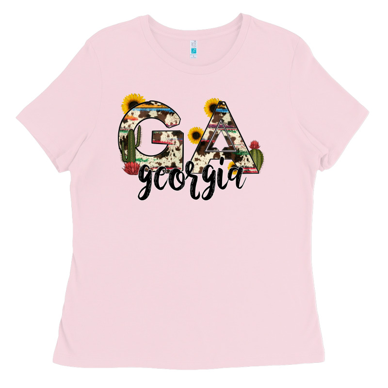 Georgia State Cowhide Serape Cactus Ladies Tee by RanaPortraitStore | Teevron