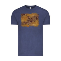 Vintage Denim leopard background Vintage Tee - BarkalooDesign