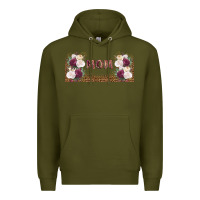 Army Green mom burgundy flowers with leopard Premium Hoodie - TumblerDesignByShophia