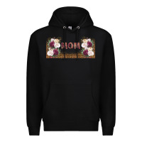 Black mom burgundy flowers with leopard Premium Hoodie - TumblerDesignByShophia