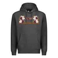 Charcoal Heather mom burgundy flowers with leopard Premium Hoodie - TumblerDesignByShophia