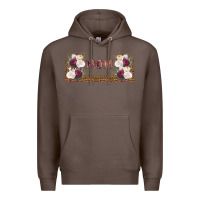 Coffee mom burgundy flowers with leopard Premium Hoodie - TumblerDesignByShophia