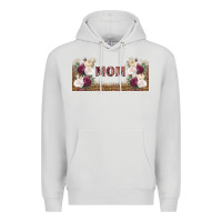 Dove Grey mom burgundy flowers with leopard Premium Hoodie - TumblerDesignByShophia