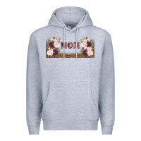 Heather Grey mom burgundy flowers with leopard Premium Hoodie - TumblerDesignByShophia