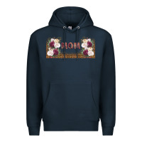 Navy mom burgundy flowers with leopard Premium Hoodie - TumblerDesignByShophia