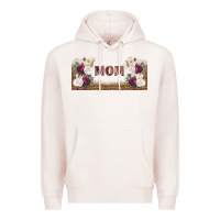 Pale Pink mom burgundy flowers with leopard Premium Hoodie - TumblerDesignByShophia