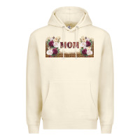 Mom Burgundy Flowers With Leopard Premium Hoodie | Teevron