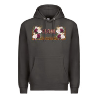 Smoke mom burgundy flowers with leopard Premium Hoodie - TumblerDesignByShophia
