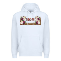 White mom burgundy flowers with leopard Premium Hoodie - TumblerDesignByShophia